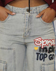Jeans con stampe